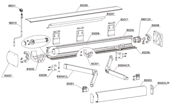 Motorized Full Cassette High quality Retractable awning canopy
