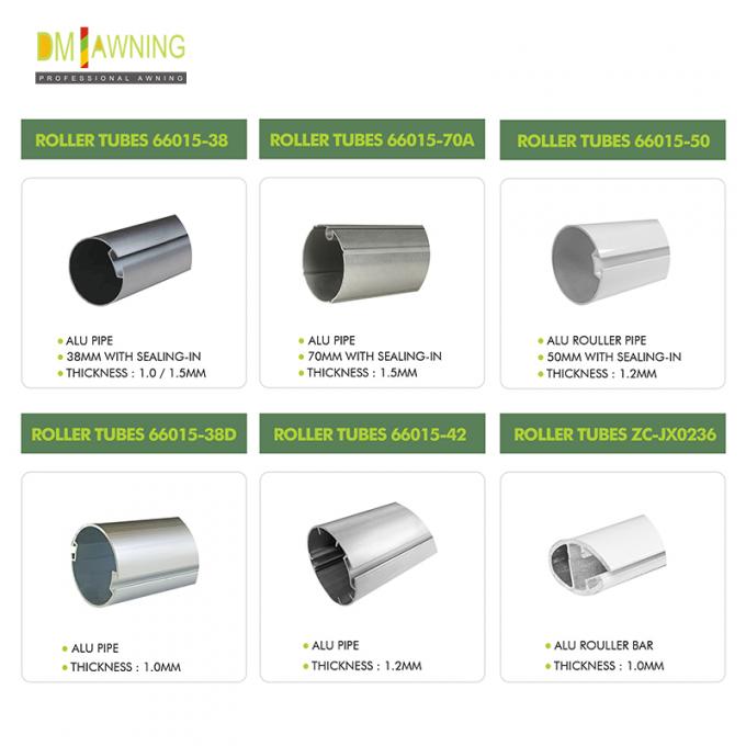Dia 38mm Aluminium Rv Awning Tube Roller Tube Galvanized Steel Roller