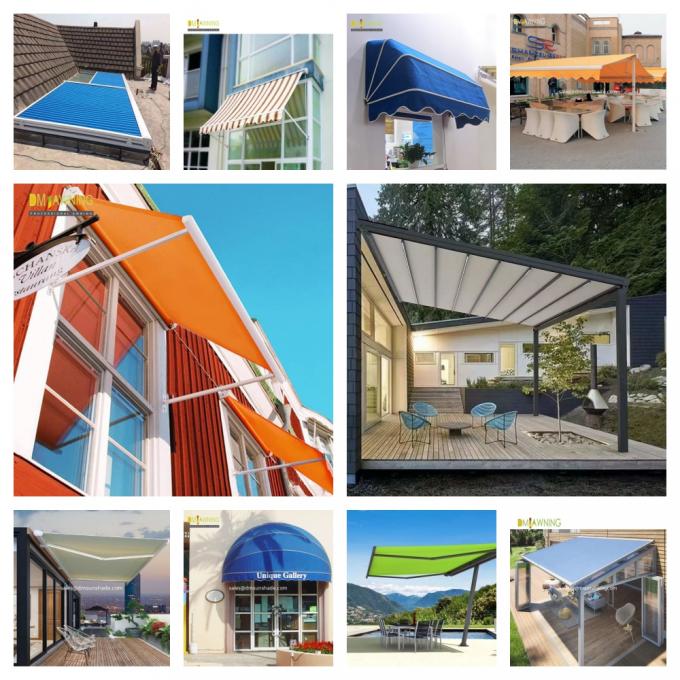 Adjustable pitch angle 5-35° Waterproof Retractable Awning factory