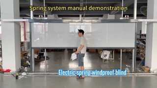 Electric spring windproof blind and dual control roller shade