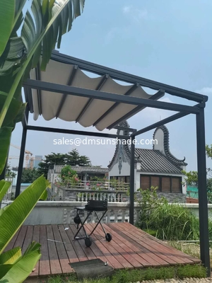 Electric Pergola Roof Canopy Aluminum Electric PVC Waterproof Garden Gazeb