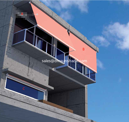Outdoor Motorized Window Sunshade Drop Arm Retractable Awnings