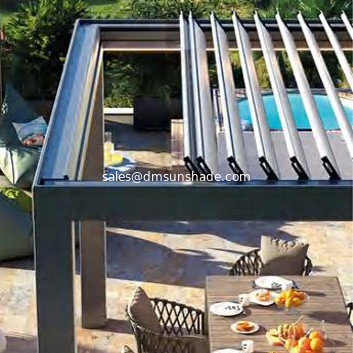 Outdoor patio intelligent retractalbe aluminum blade pergola
