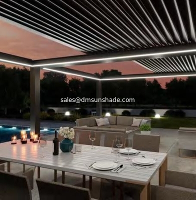 Outdoor patio intelligent retractalbe aluminum blade pergola