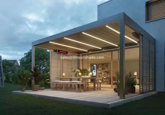 Outdoor Garden Terrace Gazebo Popular Motorized Aluminum Blinds Pergola