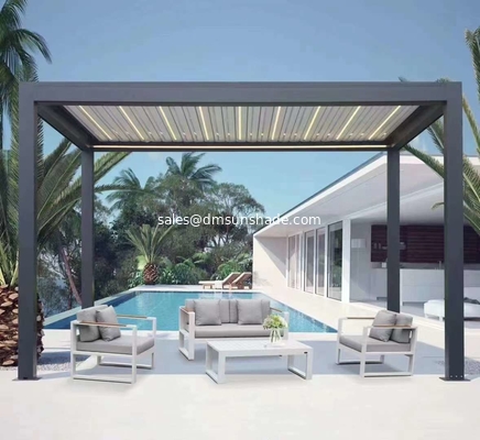 Outdoor Garden Terrace Gazebo Popular Motorized Aluminum Blinds Pergola