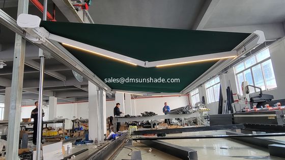 Outdoor Luxury Full Cassette Retractable Awning With Motor and LED Light Customize Awnings