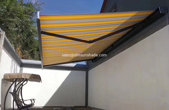Heavy Duty Full Cassette Awning Outdoor Custom Retractable Motorized Folding Arm Awning Cover