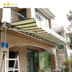 Balcony Aluminium Waterproof Retractable Awning With Rain Channel Half Box On The Top