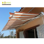 Balcony Aluminium Waterproof Retractable Awning With Rain Channel Half Box On The Top