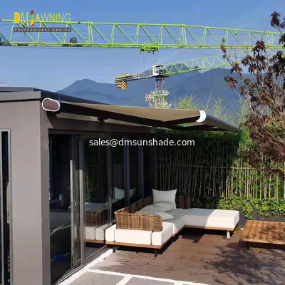 retractable awning fold arm full cassette awning LED aluminum frame awning