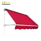 Patio Waterproof Windproof UV resistence Aluminium retractable Awning with drop arm