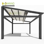 Hot selling patio rain cover/roof sunshade PVC pergola with LED lights