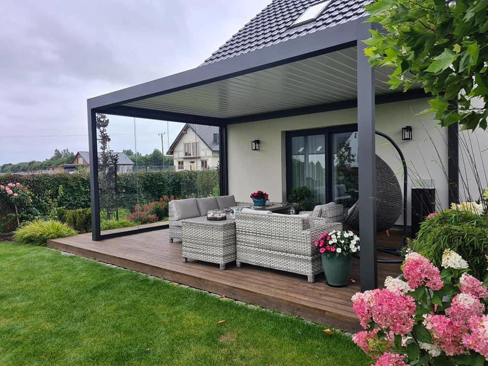 waterproof louver blade roof awning /waterproof aluminum pergola ...