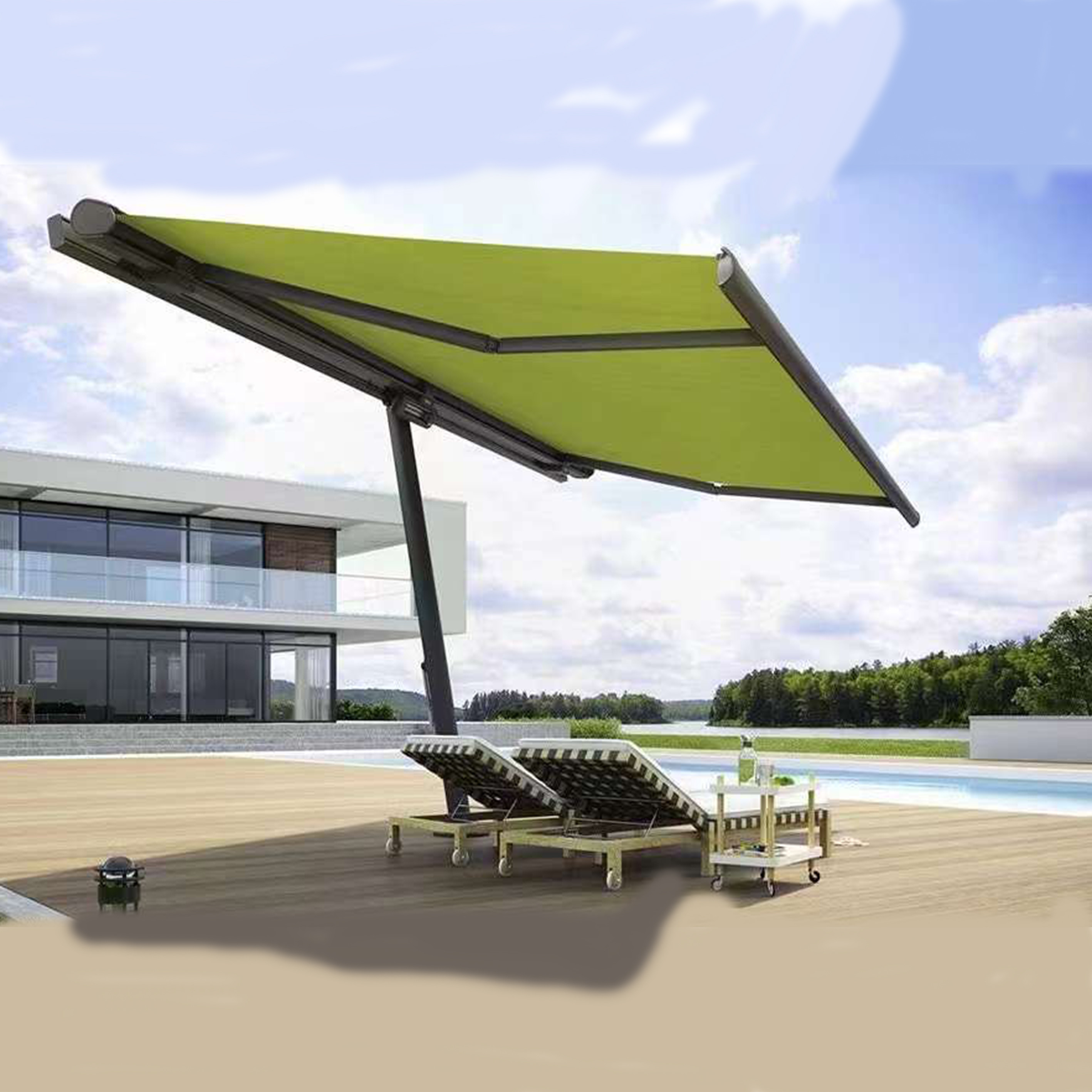 Courtyard, balcony, shop electric telescopic awning, awning full box