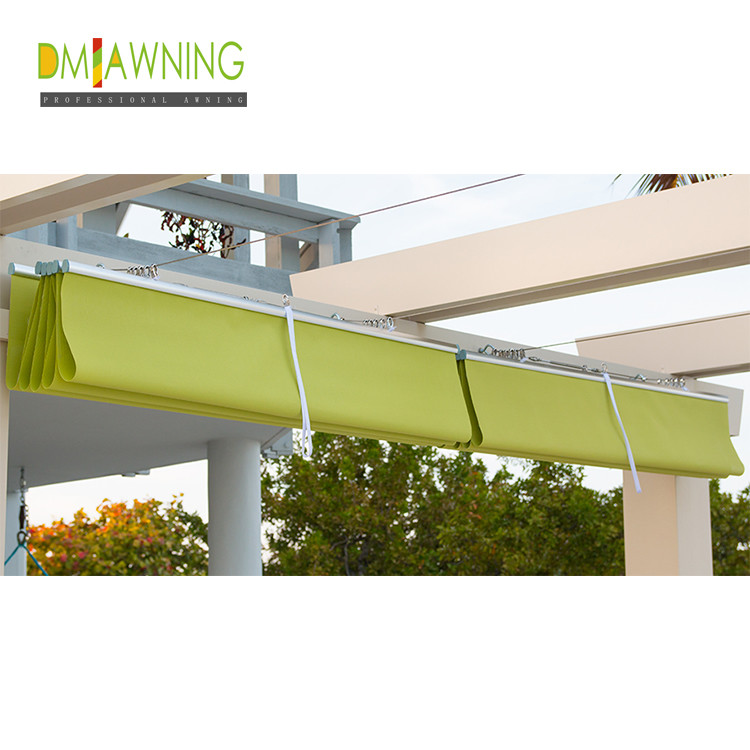 Manually Retractable Slide On Wire Canopy Pergola Kit 85 Uv Protecting