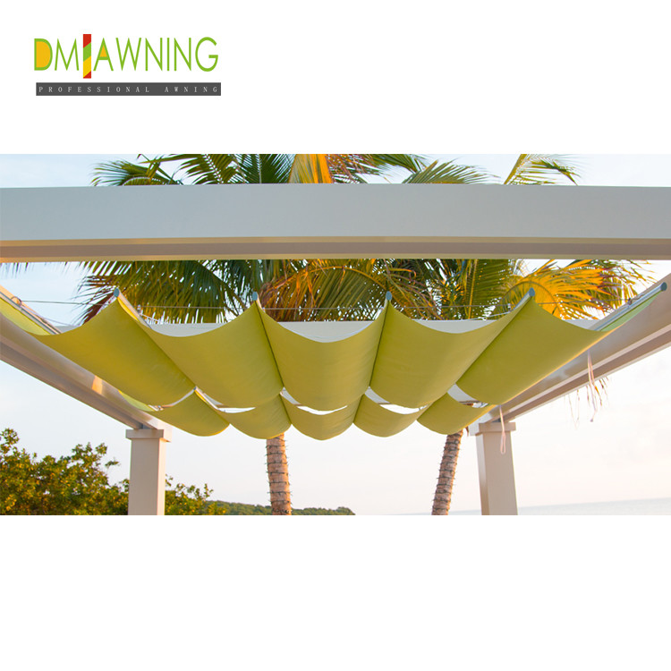 Manually Retractable Slide On Wire Canopy Pergola Kit 85 Uv Protecting