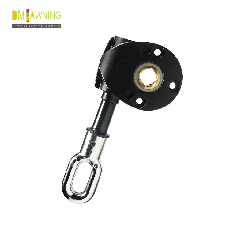 Gear box for hand control retractable awnings/ awning components