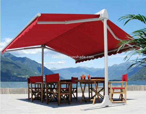 Strong double side retractable awning,free standing awnings, awning with rain channel