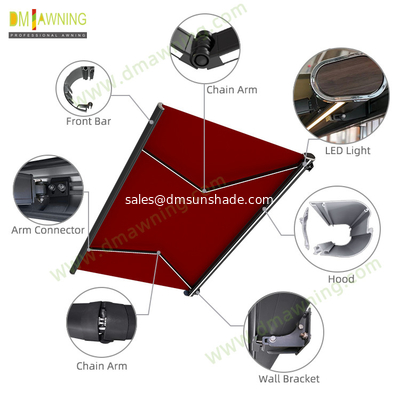 Customizable Full Cassette Retractable Awnings For Versatile Wall Or Ceiling Mounting