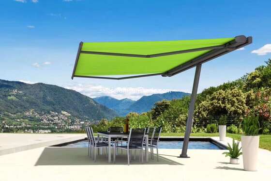 Luxury Freestanding Full Cassette Awning - Weatherproof RetractableShade for Garden & Terrace