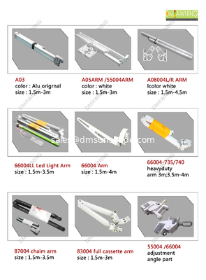 Outdoor Retractable Awning Hardware Aluminium Retractable Awning Arms