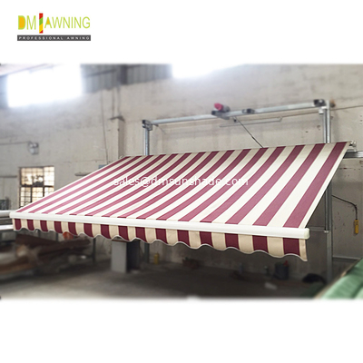 Balcony Aluminium Waterproof Retractable Awning With Rain Channel Half Box On The Top