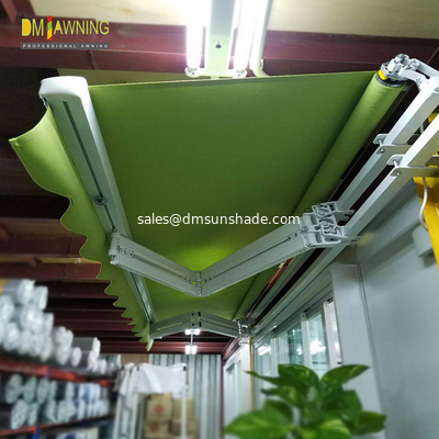 Hyperbolic arm telescopic awning, strong arms support awning