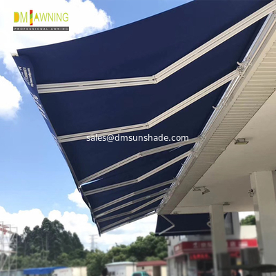 Hyperbolic arm telescopic awning, strong arms support awning