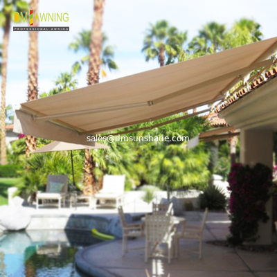 Acrylic Manual Retractable Awning Outdoor Sun Shade Canopy