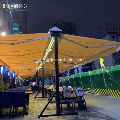 Free stand high quality double side retractable awning /  Hand control outdoor retractable awnings