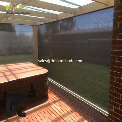 Motorized Retractable Outdoor Sunscreen Roller Blinds Fabric Uv Protection