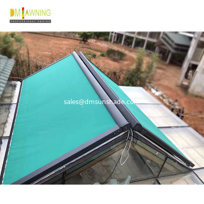 Polyester Retractable Roof Awning Remote Control Aluminum Retractable Awning Conservatory