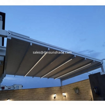 Sunshade Pergola Awning Kits Patio Rain Cover Roof PVC With LED Lights