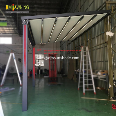 Outdoor Pergola Awning Aluminum Frame Material and PVC Sail Material retractable roof