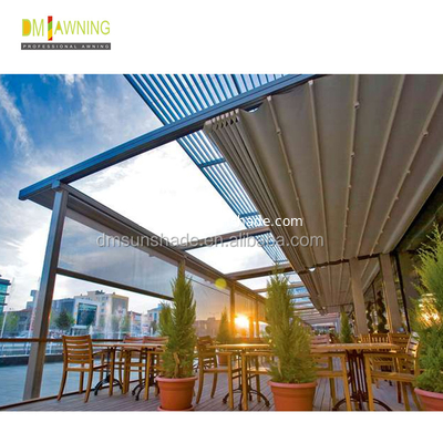 Aluminum Pergola Awning Kits Motorized Retractable Roof Polyester Acrylic