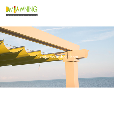 Manually Retractable Sun Shade Sail Slide  Wire Canopy Pergola Kit 85% Uv Protecting