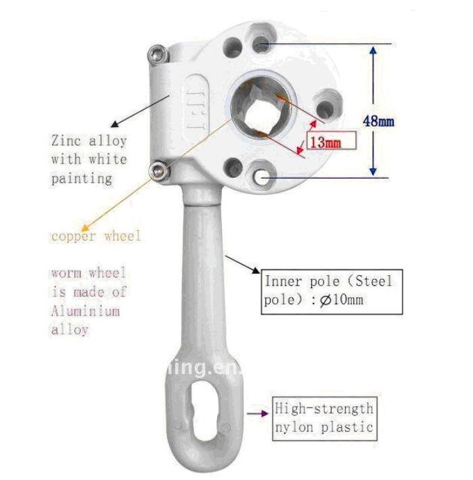 aluminium folding arm awning gear box for manual